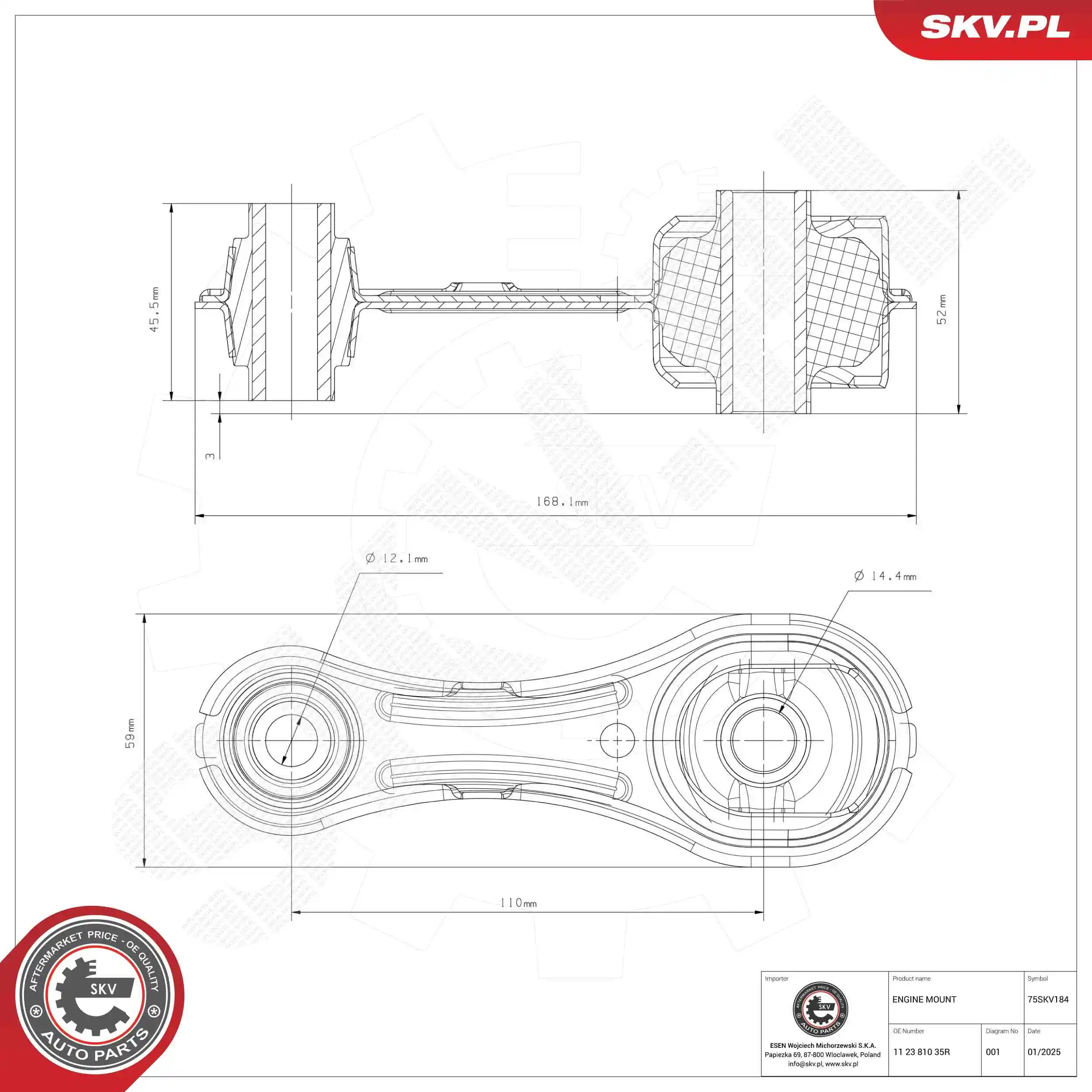 Mounting, engine